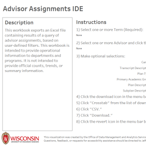 viz thumbnail for Advisor Assignments IDE
