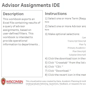viz thumbnail for Advisor Assignments IDE