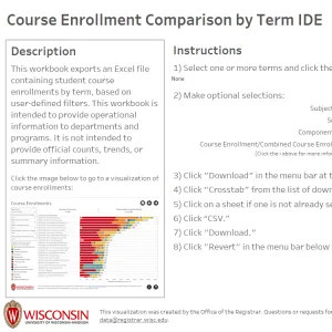 viz thumbnail for Course Enrollment Comparison by Term IDE