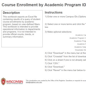 viz thumbnail for Course Enrollment by Academic Program IDE