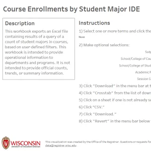 viz thumbnail for Course Enrollments by Student Major IDE