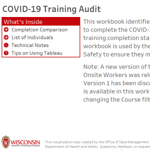 viz thumbnail for COVID-19 Training Audit