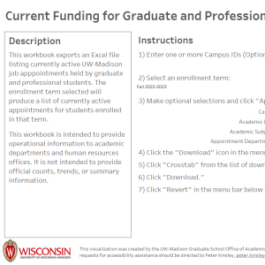 viz thumbnail for Current Funding for Graduate and Professional Students IDE