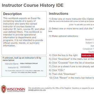 viz thumbnail for Instructor Course History IDE