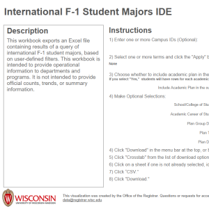viz thumbnail for International F-1 Student Majors IDE