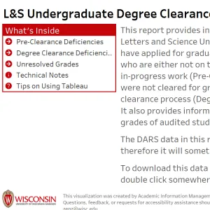 viz thumbnail for L&S Undergraduate Degree Clearance Deficiency Report