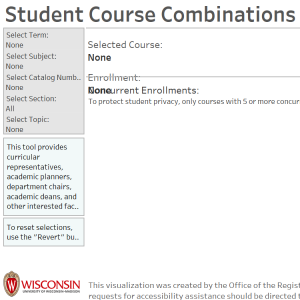 viz thumbnail for Student Course Combinations