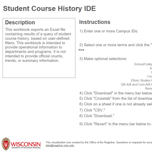 viz thumbnail for Student Course History IDE