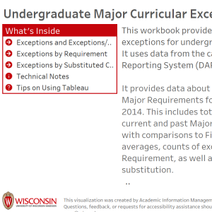 viz thumbnail for Undergraduate Major Curricular Exceptions